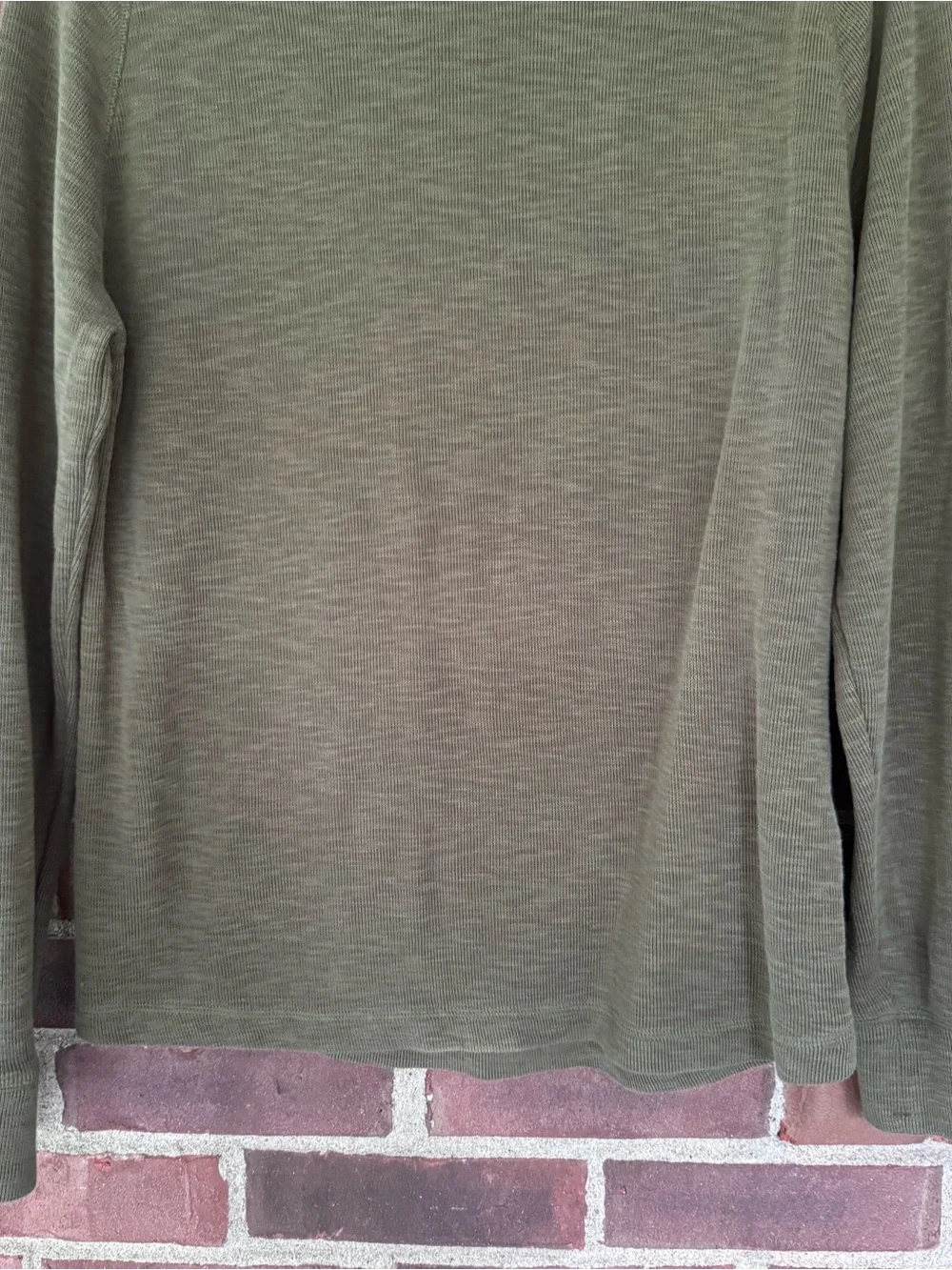 Banana Republic Men’s Small Olive Green Thermal Knit Crewneck Pullover Cotton